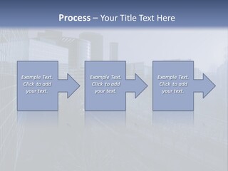 A Powerpoint Presentation With A Cityscape In The Background PowerPoint Template