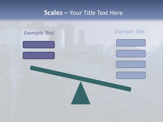 A Powerpoint Presentation With A Cityscape In The Background PowerPoint Template