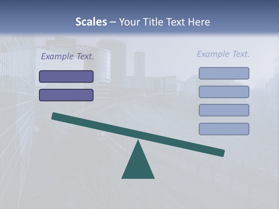 A Powerpoint Presentation With A Cityscape In The Background PowerPoint Template