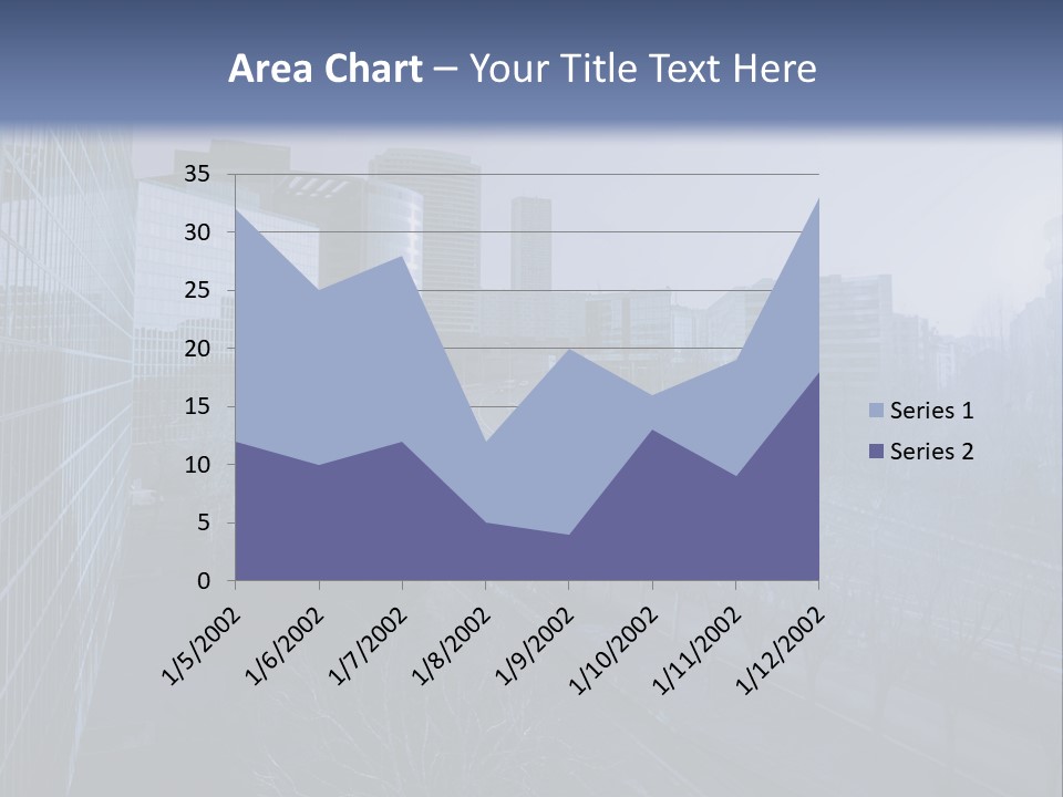 A Powerpoint Presentation With A Cityscape In The Background PowerPoint Template