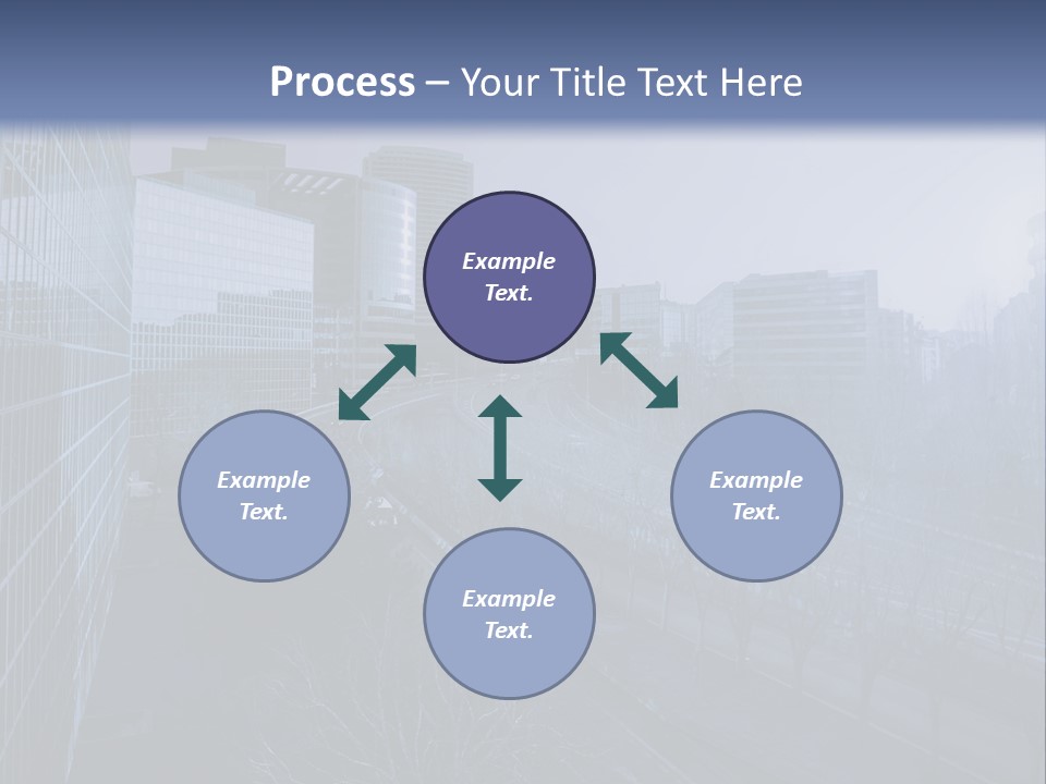 A Powerpoint Presentation With A Cityscape In The Background PowerPoint Template