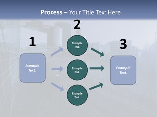 A Powerpoint Presentation With A Cityscape In The Background PowerPoint Template