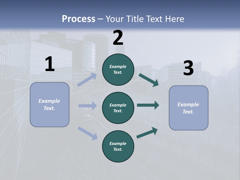 A Powerpoint Presentation With A Cityscape In The Background PowerPoint Template