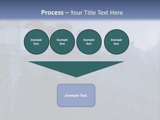 A Powerpoint Presentation With A Cityscape In The Background PowerPoint Template