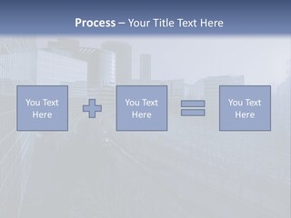 A Powerpoint Presentation With A Cityscape In The Background PowerPoint Template