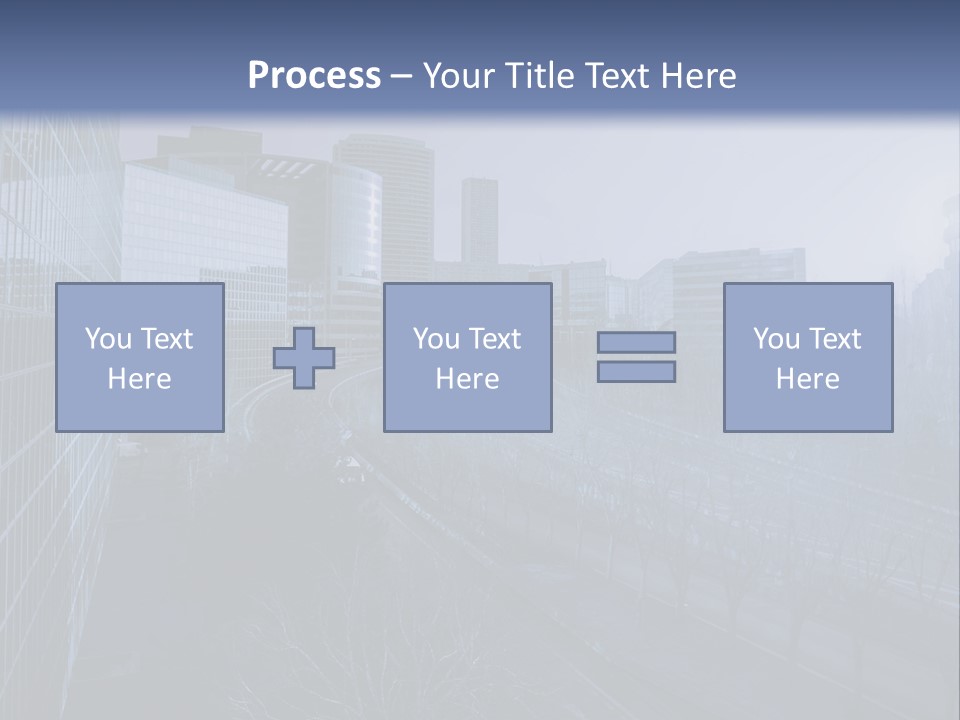 A Powerpoint Presentation With A Cityscape In The Background PowerPoint Template