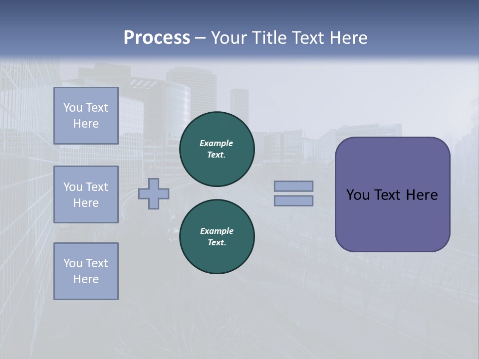 A Powerpoint Presentation With A Cityscape In The Background PowerPoint Template