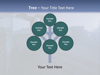 A Powerpoint Presentation With A Cityscape In The Background PowerPoint Template