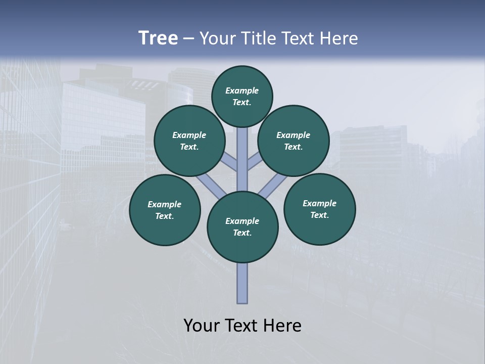A Powerpoint Presentation With A Cityscape In The Background PowerPoint Template