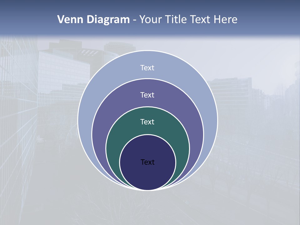 A Powerpoint Presentation With A Cityscape In The Background PowerPoint Template