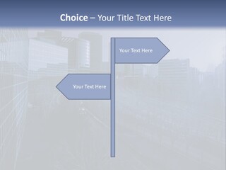 A Powerpoint Presentation With A Cityscape In The Background PowerPoint Template