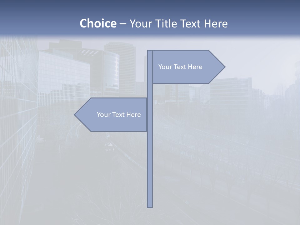 A Powerpoint Presentation With A Cityscape In The Background PowerPoint Template