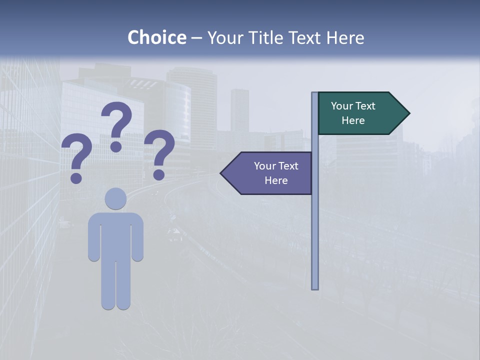 A Powerpoint Presentation With A Cityscape In The Background PowerPoint Template