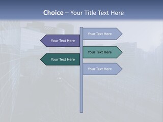 A Powerpoint Presentation With A Cityscape In The Background PowerPoint Template