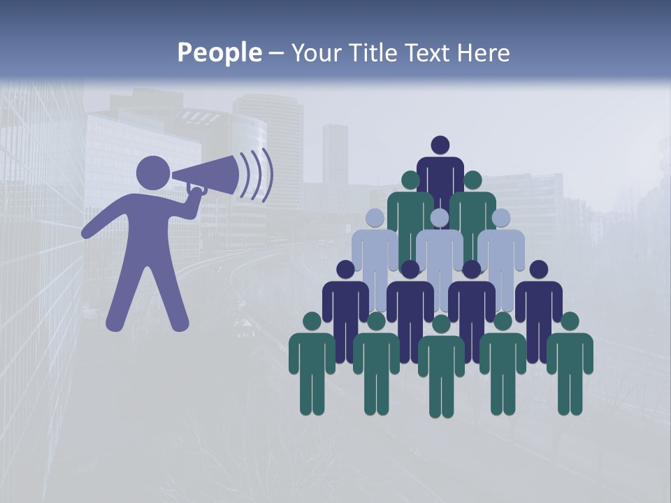 A Powerpoint Presentation With A Cityscape In The Background PowerPoint Template