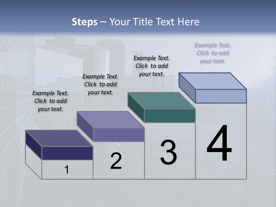A Powerpoint Presentation With A Cityscape In The Background PowerPoint Template