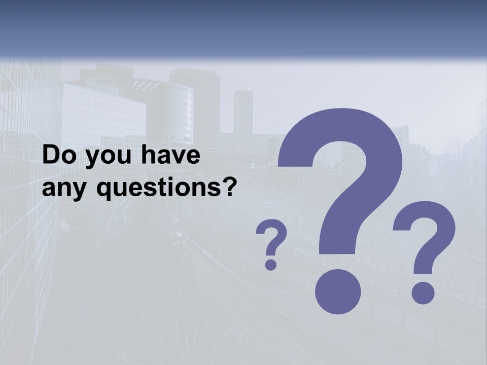 A Powerpoint Presentation With A Cityscape In The Background PowerPoint Template