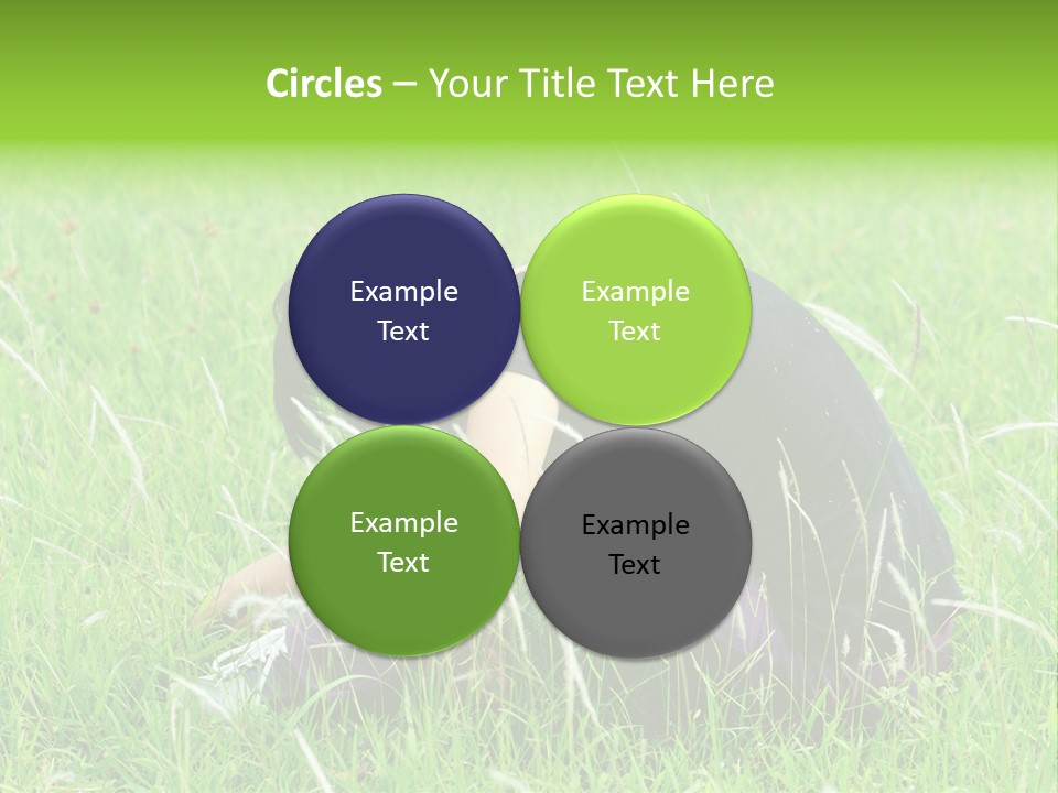 A Woman Sitting In The Grass With Her Head In Her Hands PowerPoint Template