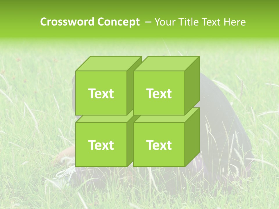 A Woman Sitting In The Grass With Her Head In Her Hands PowerPoint Template