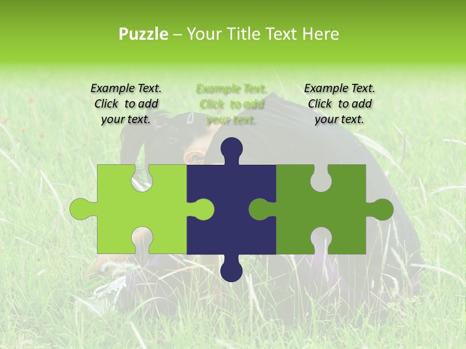 A Woman Sitting In The Grass With Her Head In Her Hands PowerPoint Template