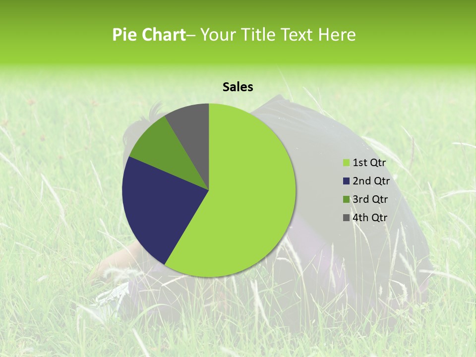 A Woman Sitting In The Grass With Her Head In Her Hands PowerPoint Template