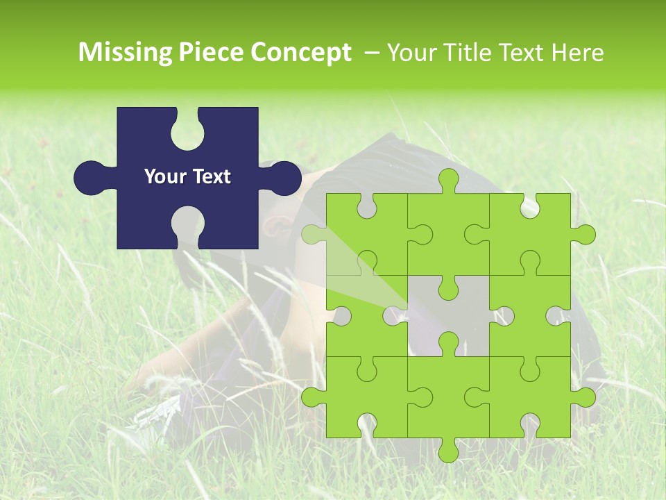 A Woman Sitting In The Grass With Her Head In Her Hands PowerPoint Template