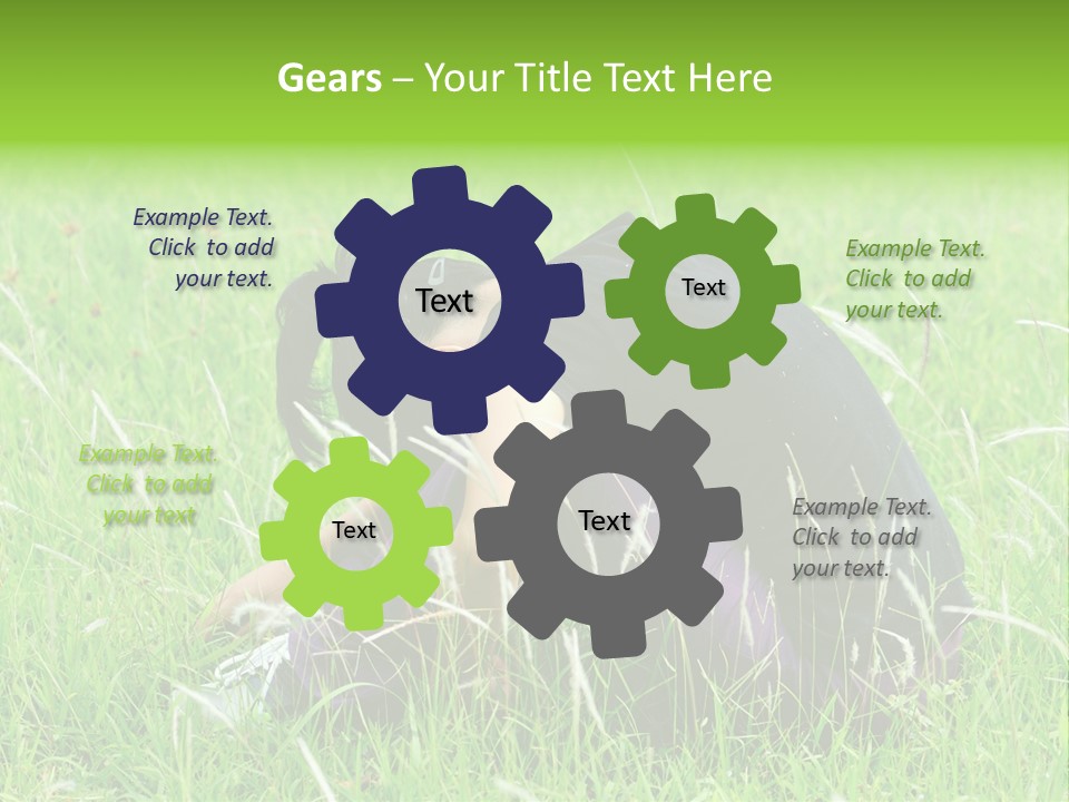 A Woman Sitting In The Grass With Her Head In Her Hands PowerPoint Template