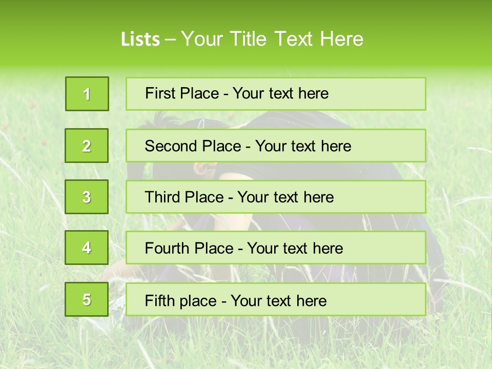 A Woman Sitting In The Grass With Her Head In Her Hands PowerPoint Template