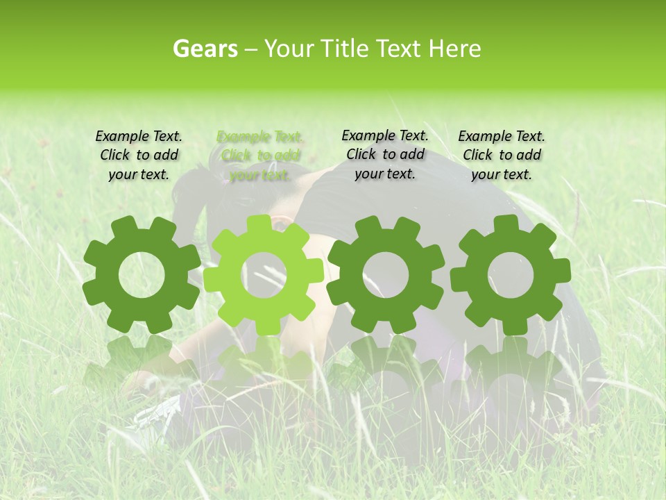 A Woman Sitting In The Grass With Her Head In Her Hands PowerPoint Template