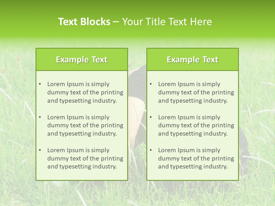 A Woman Sitting In The Grass With Her Head In Her Hands PowerPoint Template