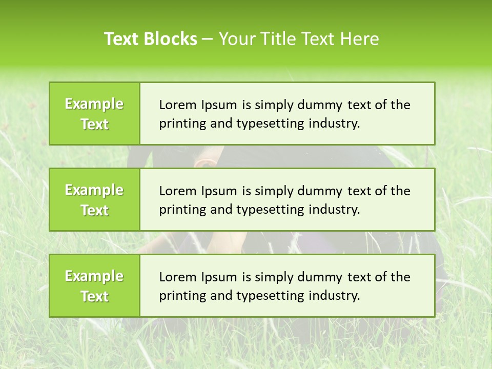 A Woman Sitting In The Grass With Her Head In Her Hands PowerPoint Template