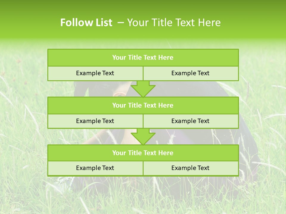 A Woman Sitting In The Grass With Her Head In Her Hands PowerPoint Template