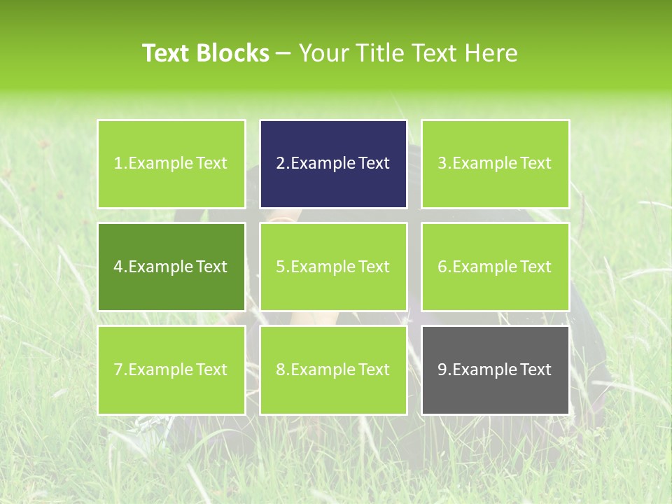 A Woman Sitting In The Grass With Her Head In Her Hands PowerPoint Template