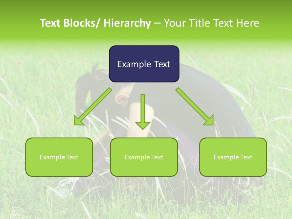 A Woman Sitting In The Grass With Her Head In Her Hands PowerPoint Template