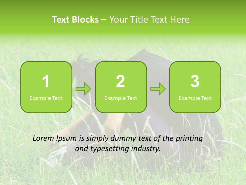 A Woman Sitting In The Grass With Her Head In Her Hands PowerPoint Template
