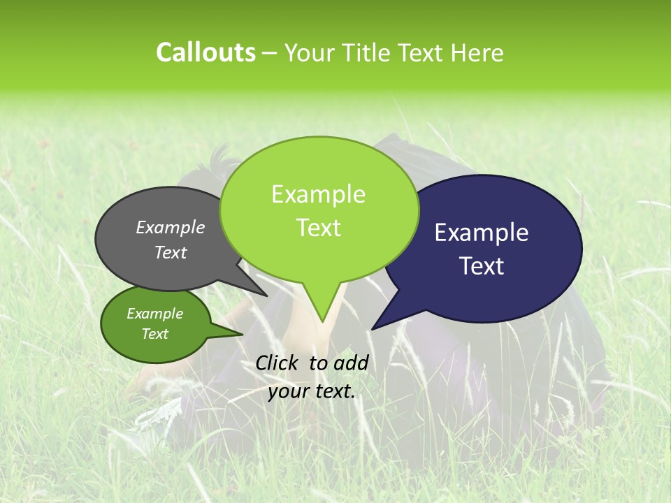 A Woman Sitting In The Grass With Her Head In Her Hands PowerPoint Template