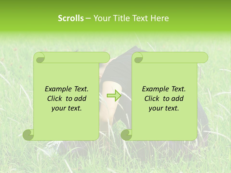 A Woman Sitting In The Grass With Her Head In Her Hands PowerPoint Template