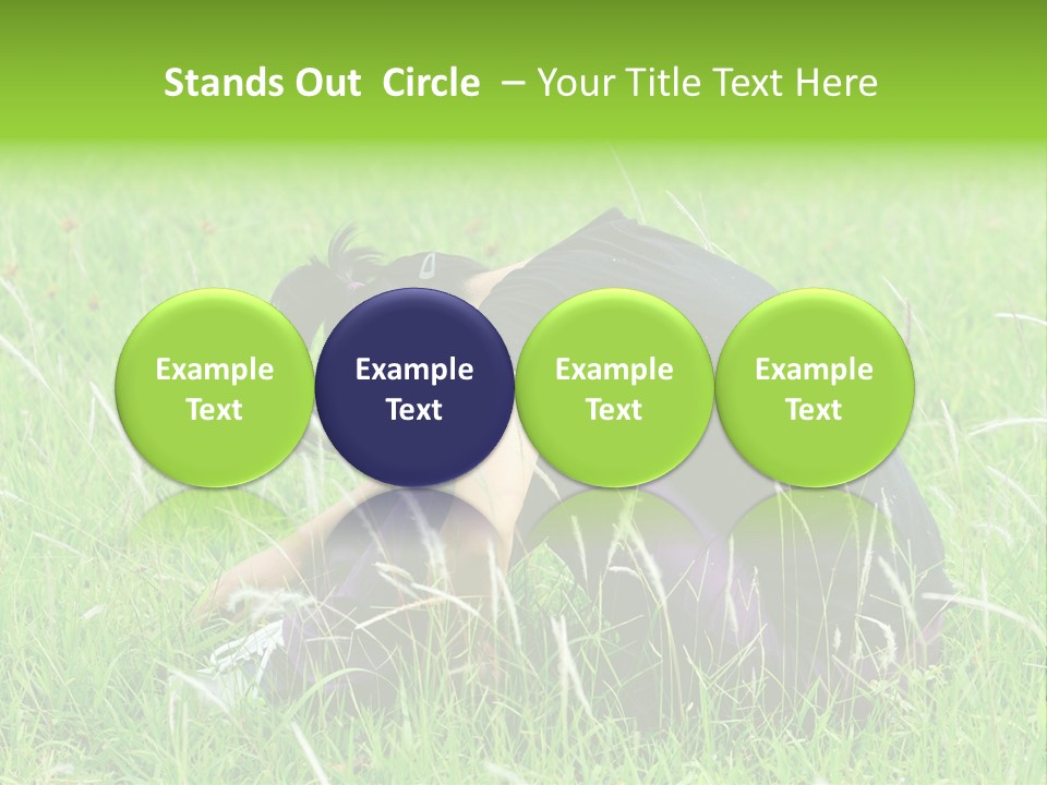 A Woman Sitting In The Grass With Her Head In Her Hands PowerPoint Template