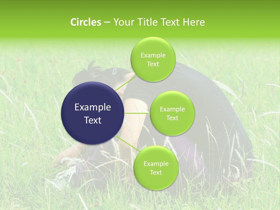 A Woman Sitting In The Grass With Her Head In Her Hands PowerPoint Template