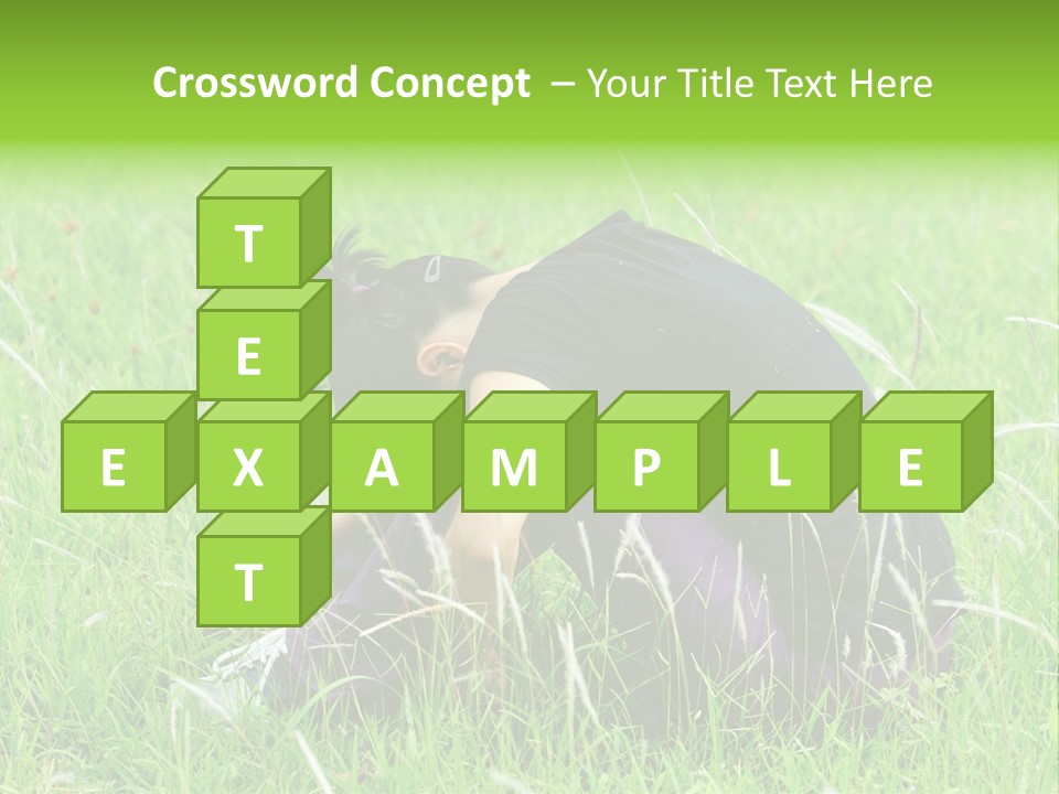 A Woman Sitting In The Grass With Her Head In Her Hands PowerPoint Template