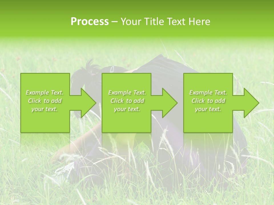 A Woman Sitting In The Grass With Her Head In Her Hands PowerPoint Template