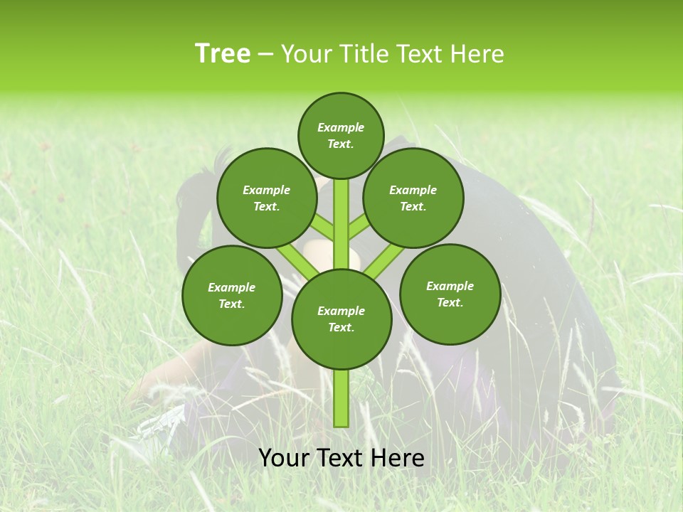 A Woman Sitting In The Grass With Her Head In Her Hands PowerPoint Template