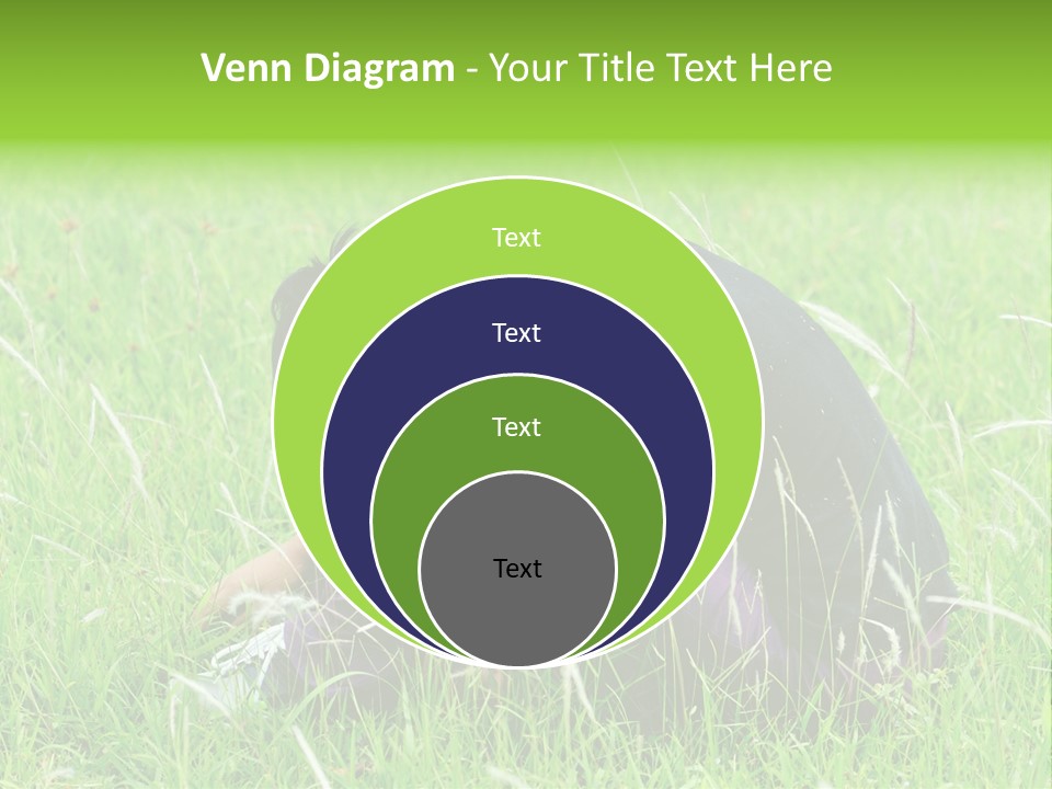 A Woman Sitting In The Grass With Her Head In Her Hands PowerPoint Template