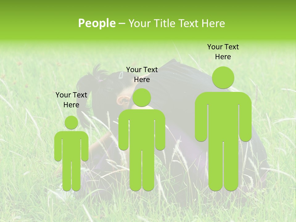 A Woman Sitting In The Grass With Her Head In Her Hands PowerPoint Template