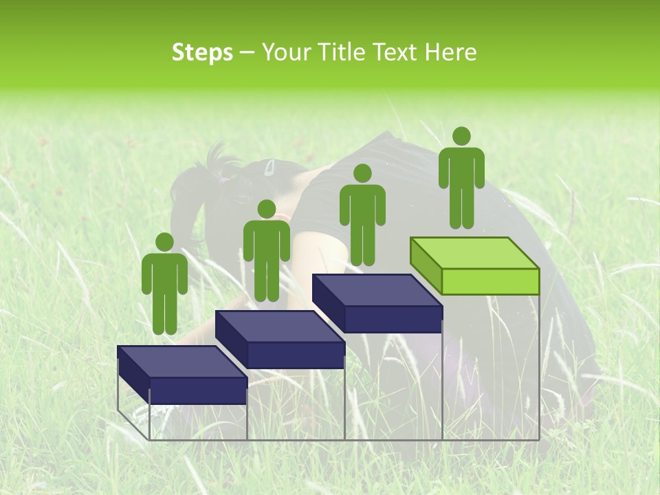 A Woman Sitting In The Grass With Her Head In Her Hands PowerPoint Template