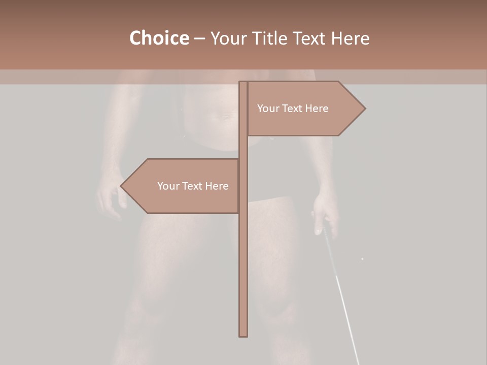 A Man With A Knife In His Hand Is Posing For A Picture PowerPoint Template