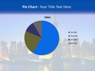 A Picture Of A City At Night With A Blue Sky PowerPoint Template