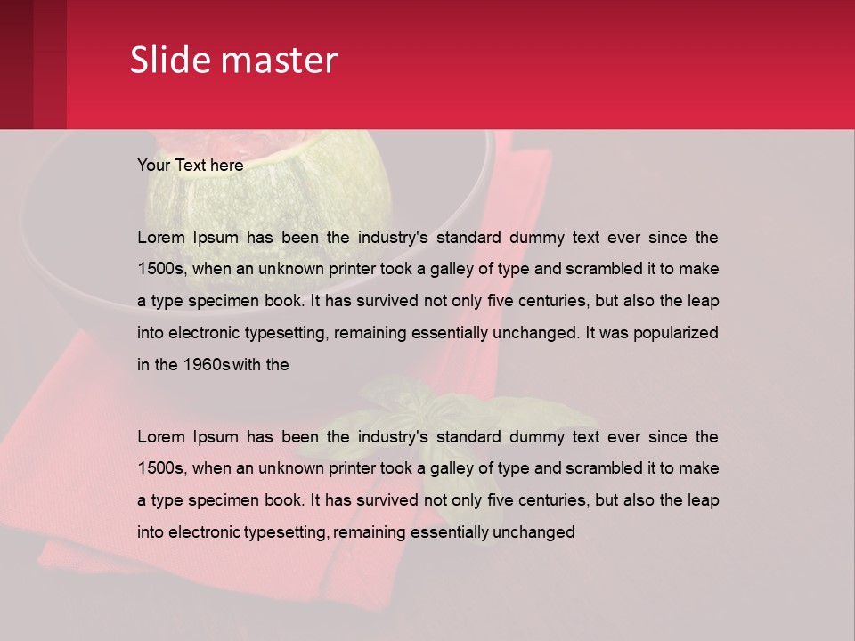 A Bowl Of Food On Top Of A Red Napkin PowerPoint Template