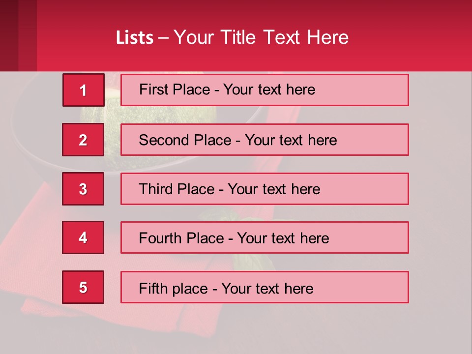 A Bowl Of Food On Top Of A Red Napkin PowerPoint Template