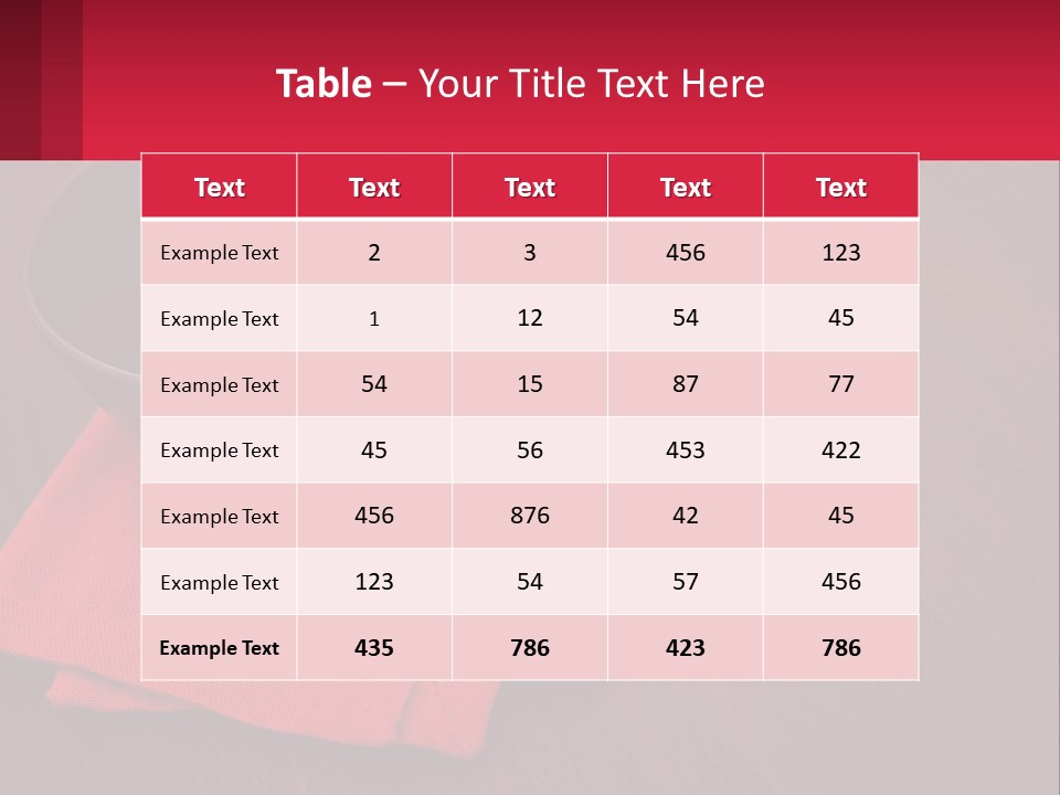 A Bowl Of Food On Top Of A Red Napkin PowerPoint Template